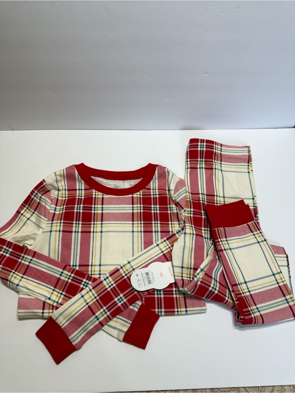 Wonder Nation Kids Sz 10/12 Red Plaid Pajama Set - Cozy Sleepwear
